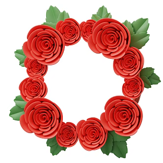 Modern flowers bouquet roses cartoon flowers cartoon roses 3d model