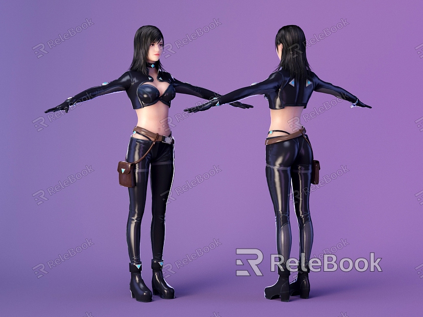 Virtual Character Game Character War Kiss kissofwar Tifa Final Fantasy Sexy Leather Pants Cropless model