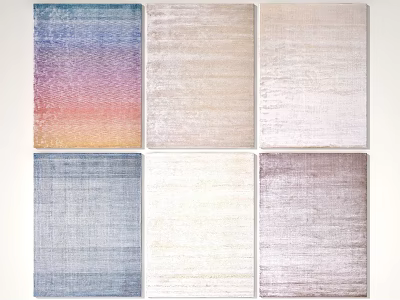 Multiple Square Rugs Featuring Gradient Soft Hues And Diverse Textures For Modern Home Decor 3d model