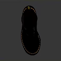 Stylish Black Leather Boots with Lace Up Design Block Heel Thick Sole and Yellow Stitching