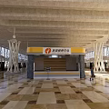 Modern Public Facility With Glass Facade Canopy Entrance Landscaped Area And Traffic Lights