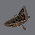 Chinese wooden boat cartoon fishing boat cartoon wooden boat 3d model