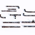 Rusty Metal Pipes In Various Shapes Including Straight Bends Tees And Valve