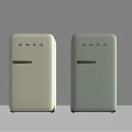SMEG Retro Design Refrigerators In White And Light Green Colors For Kitchen