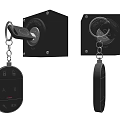 Black Remote Control Lock System With Key Fob And Secure Lock Body 3d model
