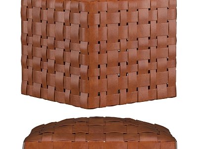 Modern Stool Leather Woven Stool 3d model