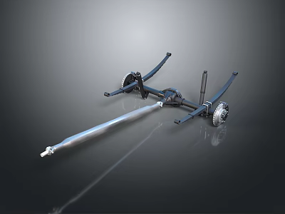 Durable Automotive Drive Axle Assembly With Suspension Control Arms And Wheel Hubs 3d model