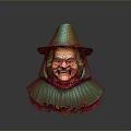 A Magical Witch Woman With Green Pointed Hat And Green Cloak Colorful Details