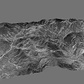Scenic Monochrome Mountain Landscape With Winding River And Rugged Terrain