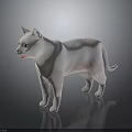 White Cat Standing On Smooth Surface With Gray Gradient Background 3d model