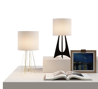 Modern decorative table lamp jewelry combination 3d model