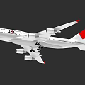 JAL Passenger Airplane In Flight With White Body And Red Tail Design