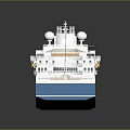 Blue And White Cruise Ship Model With Multi Level Decks
