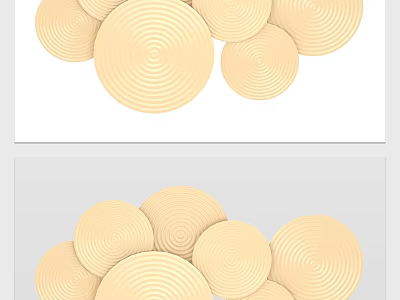 Light Colored Circular Wall Decor with Concentric Patterns for Modern Home Interior 3d model