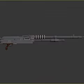 3D Rendered Metallic Weapon With Spring Mechanism And Detailed Design On Gray Background