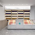 Modern Retail Display Shelves With Glass Showcase And Illuminated Organized Products