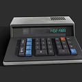 Practical Office Electrical Appliance Calculator With Digital Display And Blue Black Keys 3d model