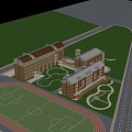 modern school primary school secondary school 3d model