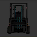Orange And Black Industrial Forklift With Cab And Sturdy Forks Design