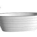 Elegant White Freestanding Bathtub With Textured Lines And Black Faucet
