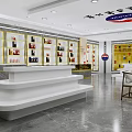 Tobacco and Alcohol Store Interior Featuring Shelves With Liquor Cigarettes And Tables