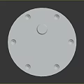 Industrial Silver Cylindrical Mechanical Part With Mounting Holes And Metal Shaft