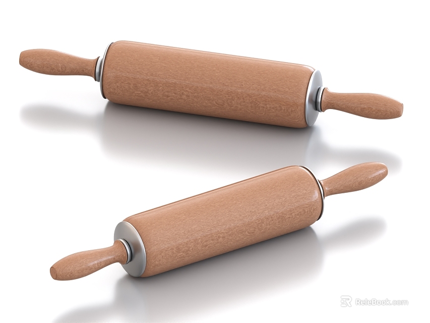 Wooden Rolling Pins For Baking And Cooking 3d model 