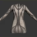 Modern Fitted Long Sleeve Dress With Textured Pattern And Slim Design