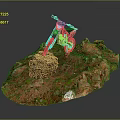 Off Road Motorcycle Parked On Rocky Grass Terrain With Natural Scenery