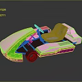 Kids Pink Green Toy Go Kart Design With Racing Seat And Wheels