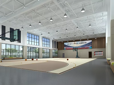 modern basketball court 3d model