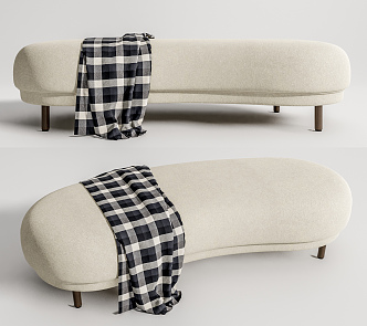 modern sofa stool bed end stool 3d model