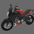 Red and Black Sport Motorcycle With Sleek Design And Black Seat