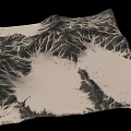 Breathtaking Mountainous Landscape With 3D Topographic Terrain Valleys Ridges And Basins