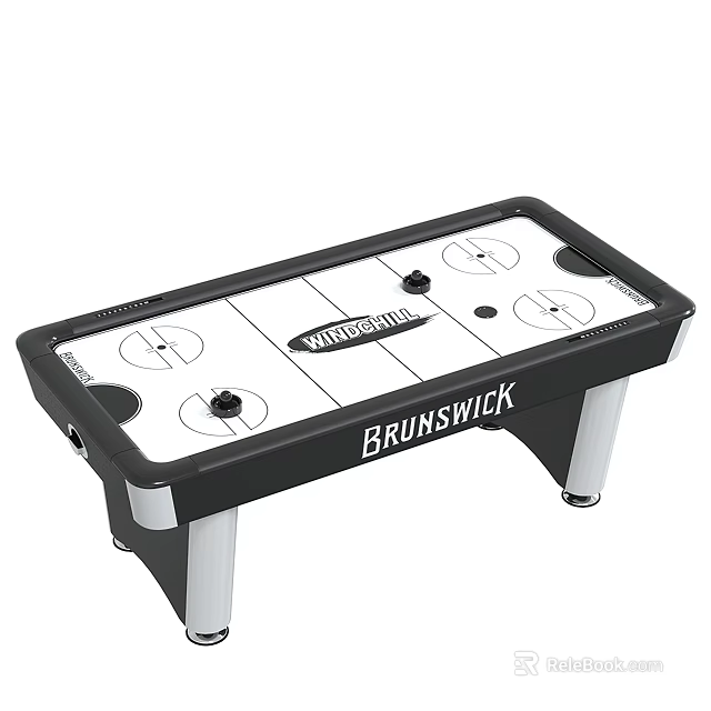 Brunswick Warrior Air Hockey Table With Black And White Design For Recreational Use 3d model 