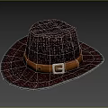 Stylish Brown Woven Hat With Leather Belt Buckle Design