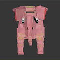 Adorable Pink Elephant Shaped Home Decor Accessory With Yellow Trims