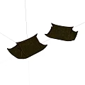 Two Striped Fabric Decorative Pieces With Brown And White Patterns