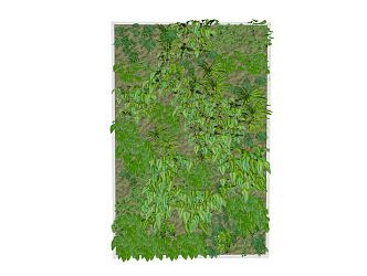 modern plant wall green plant wall 3d model