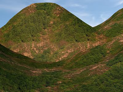 Scenic Garden Landscape With Lush Green Hills Natural Rolling Terrains And Vibrant Vegetation 3d model