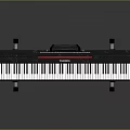 Black Electronic Keyboard with Silver Metal Stand and Full Piano Keys