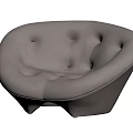Modern Light Colored Round Single Sofa With Button Tufted Surface And Unique Base 3d model