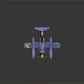 Blue And Yellow Seaplane Passenger Plane With Biplane Wings Floats And Propeller