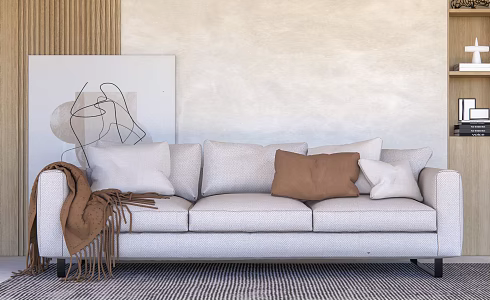 Modern Three-Seat Sofa Multi-Seat Sofa Art Sofa 3d model