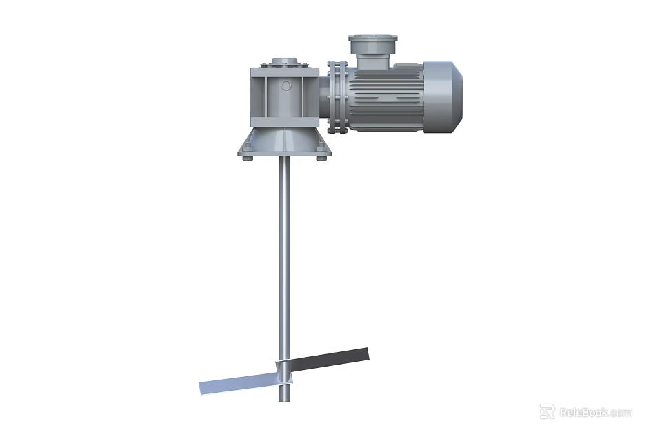 Heavy Duty Industrial Stirring Equipment With Motor Mixing Shaft And Paddle 3d model 