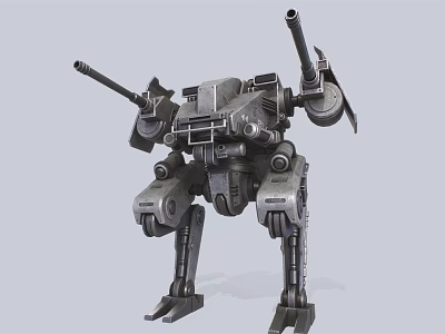 Advanced Intelligent Combat Robot With Multiple Cannons And Sturdy Mechanical Legs 3d model