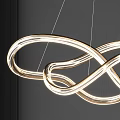 Modern Gold Chandelier With Infinity Loop Design Suspended By Thin Wires 3d model