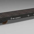 Black Flatbed Train Car With Wooden Deck And Metal Wheels NX 5466571
