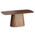 Natural Solid Oak Dining Table With Rounded Edge And Sturdy Tapered Base For Modern Homes