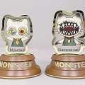 Monster Themed Trophies With Munchkin And Siamese Cat Character Designs